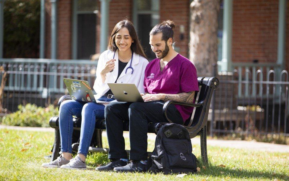 MSU Denver Online student studying remotely for a pre med major